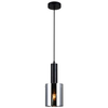 Wisząca LAMPA loftowa SARDO PND-5581-1-BK+SG Italux skandynawska OPRAWA szklany ZWIS okrągła tuba przydymiona czarna