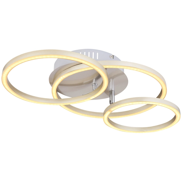 LAMPA sufitowa KENDY 67233-30N Globo metalowa OPRAWA pierścienie LED 30W 3000K rings nikiel