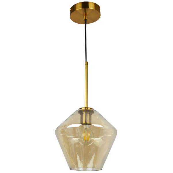 Skandynawska LAMPA wisząca GREA 316240 Polux loftowa OPRAWA szklany zwis bursztynowy