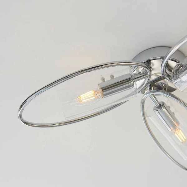 Potrójna lampa sufitowa Amari 96833 szklana chrom przezroczysty