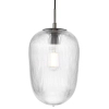 Ryflowana lampa wisząca Abrielle ABR0108 szklany owalny nikiel