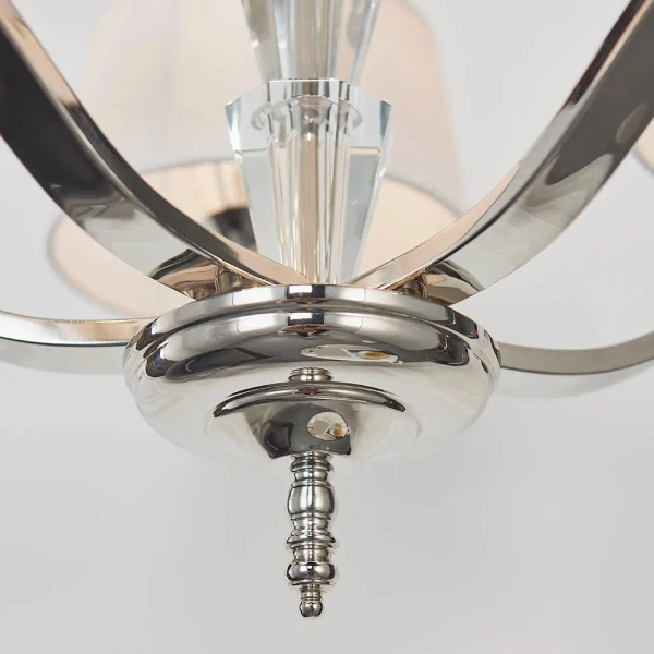 Lampa wisząca z abażurkami Fiennes FIENNES-5NI na łańcuchu chrom biały