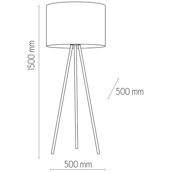 Lampa podłogowa na trójnogu Juta 5569 TK Lighting jutowa brązowa czarna
