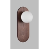 Lampa ścienna POINT W0476 brązowa biała drewniana szklana kula G9 okrągła do jadalni