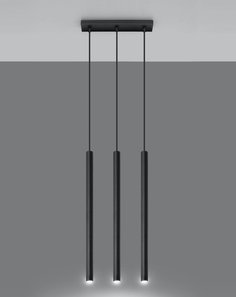 LAMPA wisząca PASTELLO SL.0470 Sollux metalowa listwa tuby sople czarne