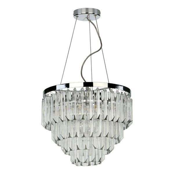 Żyrandol salonowy glamour Fame FAM0538 Dar Lighting metal szkło przezroczysty chrom