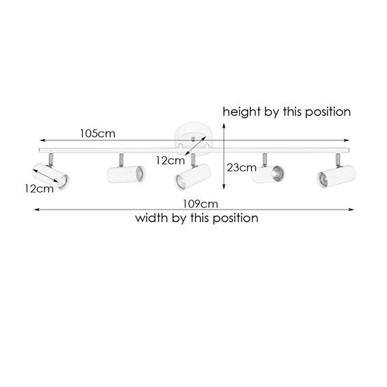 Czarna lampa sufitowa Barcelona 107351 reflektorki z regulacją