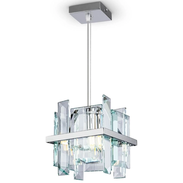 Lampa wisząca Cerezo MOD201PL-01N crystal chrom przezroczysta