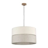 Lniana lampa zwisająca Eco 5773 tuba nad stół biały beżowy