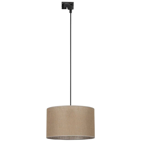 Pojedyncza wisząca lampa szynowa 1-faza Tracer 10668 tuba tkanina brązowy