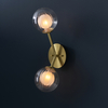 Lampa ścienna hampton L&-196691 Light& szklane kule plisowane mosiądz