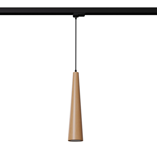 Wisząca lampa trójfazowa do szynoprzewodów SULA MYL.00456 drewniana czarna