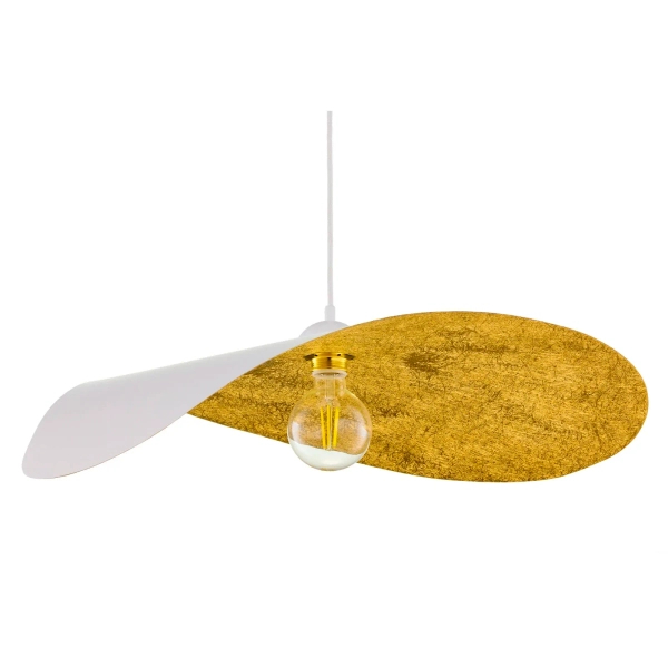 Wisząca falowana lampa LEAF biała złota 1xE27 kapelusz 41921