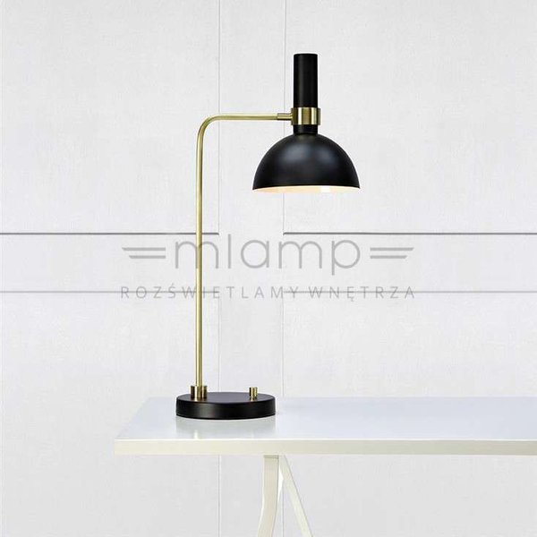 Stojąca LAMPA stołowa LARRY 106973 Markslojd metalowa LAMPKA biurkowa kopuła mosiądz czarna