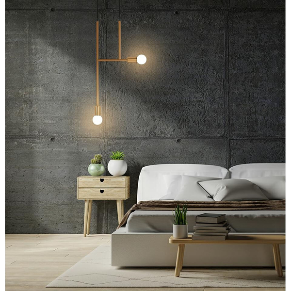 Podwójna lampa wisząca Riva MSE010100395 Moosee do salonu złota czarna