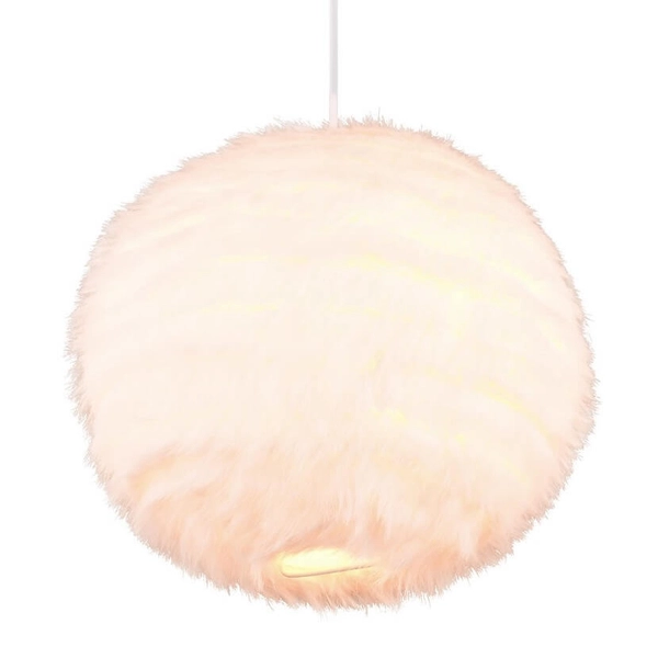 Pluszowa lampa wisząca Furry R31581001 kula biały