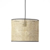 Wisząca lampa ratanowa Wiley 99090/09 nad wyspę czarna beżowa