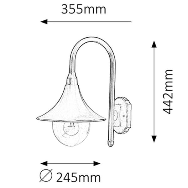 Klasyczna lampa elewacyjna Konstanz 8245 Rabalux IP44 metalowa czarna