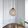 Wisząca lampa glamour Tanaro EH-TANARO-AB Endon kryształowa mosiądz