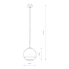 Nowoczesna lampa wisząca Globe Plus 7605 do sypialni ball srebrna