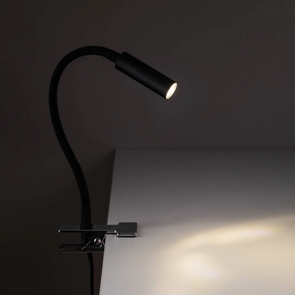 Ścienna lampa z klipsem Lagos 16025 regulowana do salonu czarna