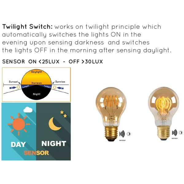 Klasyczna żarówka LED 49042/04/62 Lucide E27 4W 2200K 230lm bursztynowa