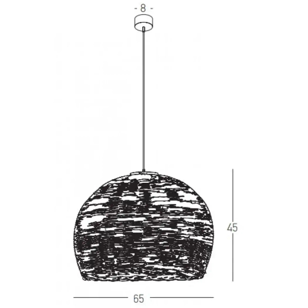 Bambusowa lampa wisząca 22172 okrągła naturalny brązowy