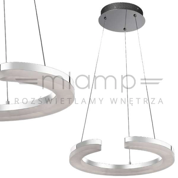 LAMPA wisząca BLUNDER MD1202214-1B Italux okrągła OPRAWA metalowa LED 24W 3000K zwis chrom biały