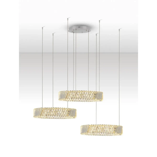 Potrójna kryształowa lampa wisząca CANLIRA LE45156 129W 3000K przezroczysta