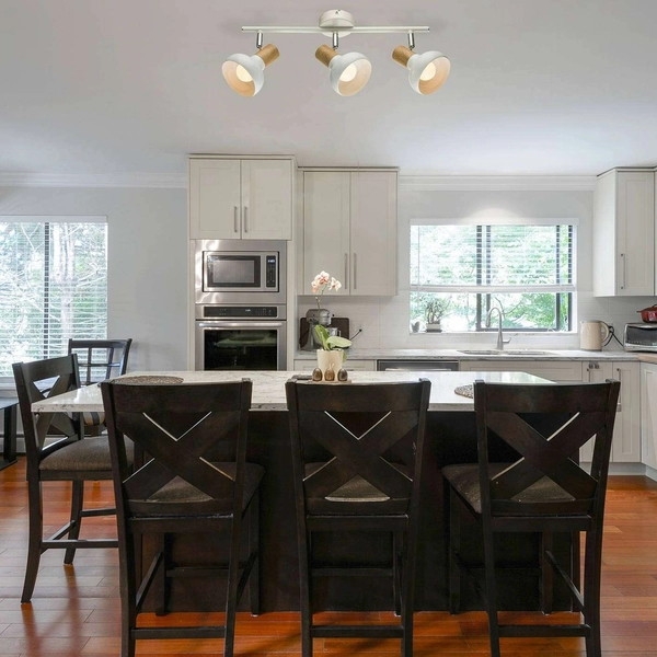 Plafon LAMPA sufitowa HOLLY 5945 Rabalux metalowa OPRAWA skandynawskie reflektorki regulowane drewno buk białe