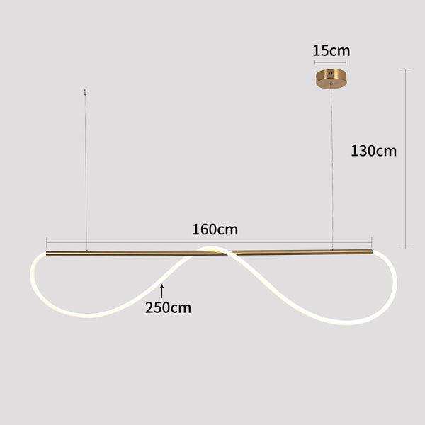 Zwieszana lampa Meleca LP-2345/1P M GD LED 36W 3000-6000K złoty biały