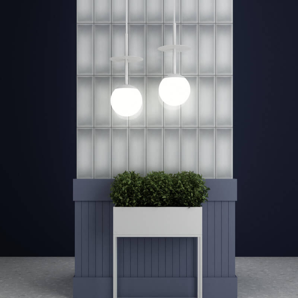 Szklana wisząca lampa Plaat PLA111P0 do salonu kulista biała