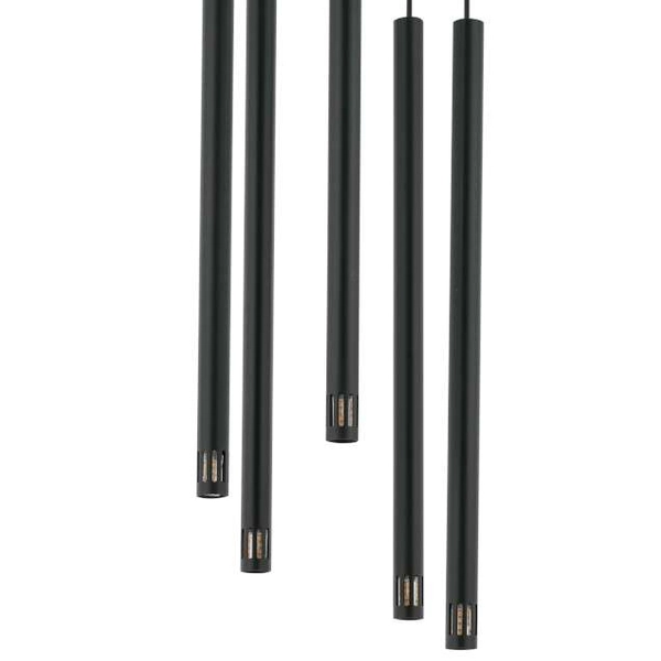 Modernistyczna LAMPA wisząca SOPEL LASER 33228 Sigma metalowa OPRAWA kaskada ZWIS tuby sople czarne