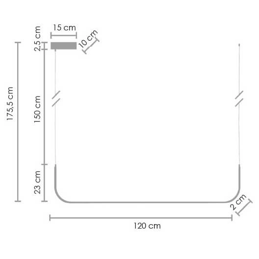 Wisząca lampa nad wyspę Minima MP0095-L120_WH LED 20W 3000K listwa metal biały