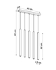 LAMPA wisząca Pastelo SL.0468 metalowa OPRAWA listwa ZWIS tuby sople białe