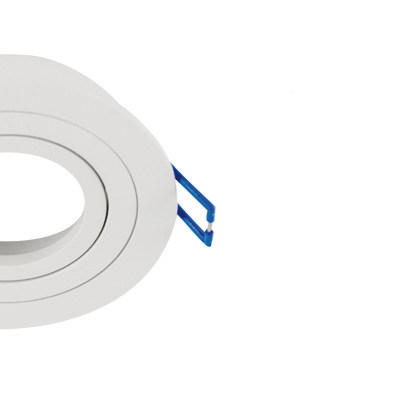 Okrągłe oczko wpustowe Luba 04041 minimalistyczne białe do kuchni