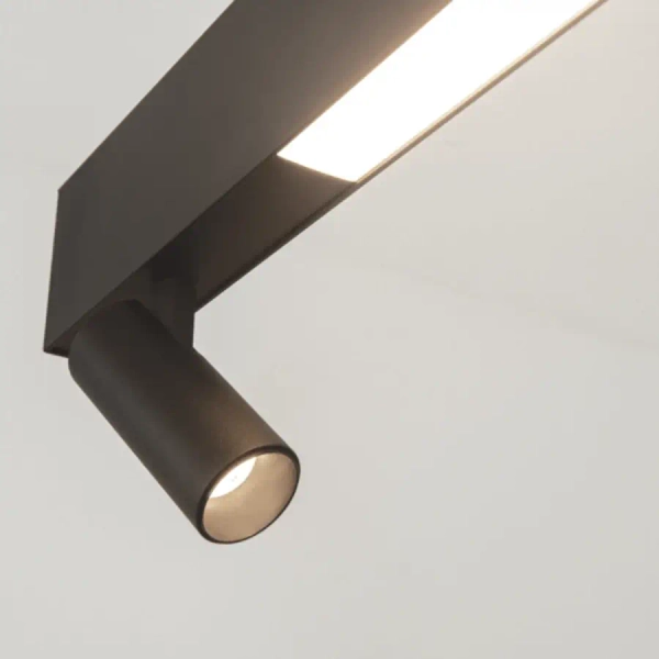 Wisząca lampa z reflektorem 23254 LED 7W + 32W 3000K belka czarny