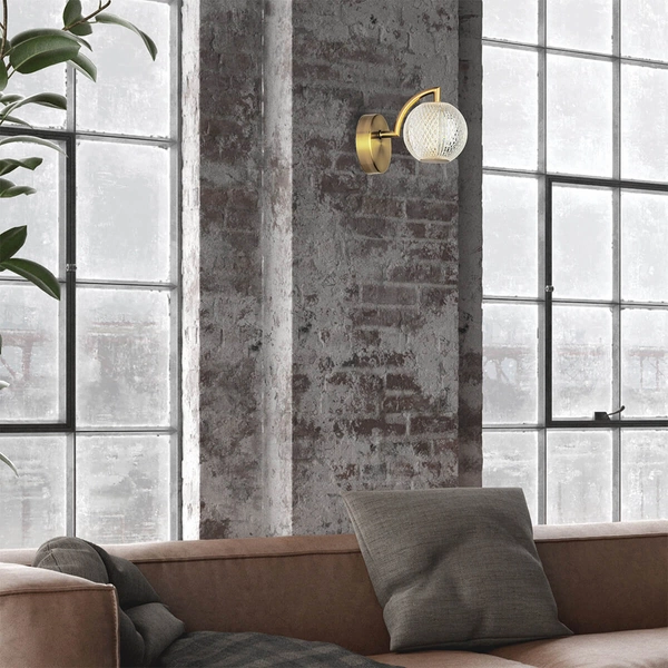 Kulisty kinkiet ścienny Diamond LP-2202/1W GD Light Prsetige glamour złoty