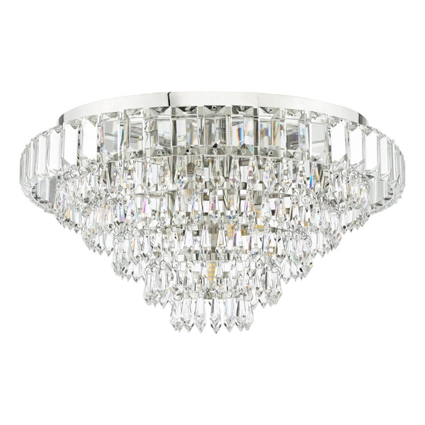 Kryształowa lampa sufitowa Osborne OSB5038-EH Dar Lighting pałacowa do pokoju srebrna