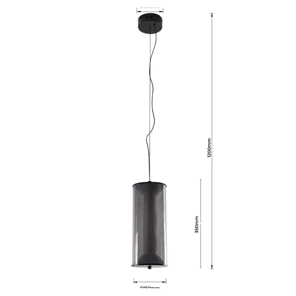 Zwisająca szklana lampa Aeris LP-2137/1P SM LED 16W CCT przydymniona czarny