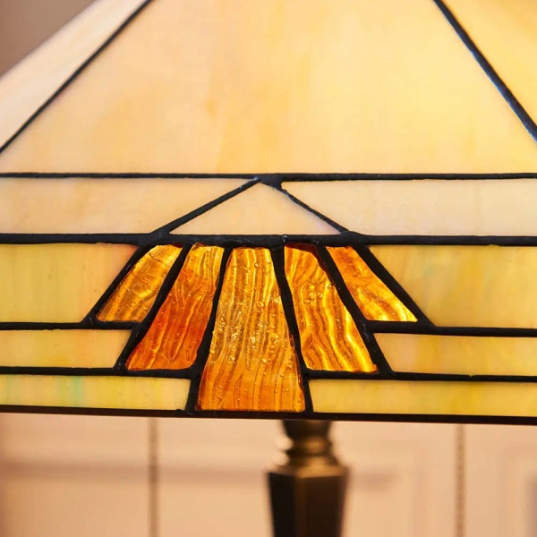 Lampa stolikowa z włącznikiem Nevada 64286 do salonu brązowa beżowa