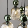 Glamour lampa zwisająca Sophia Green 11150 klosze żebrowane zielony