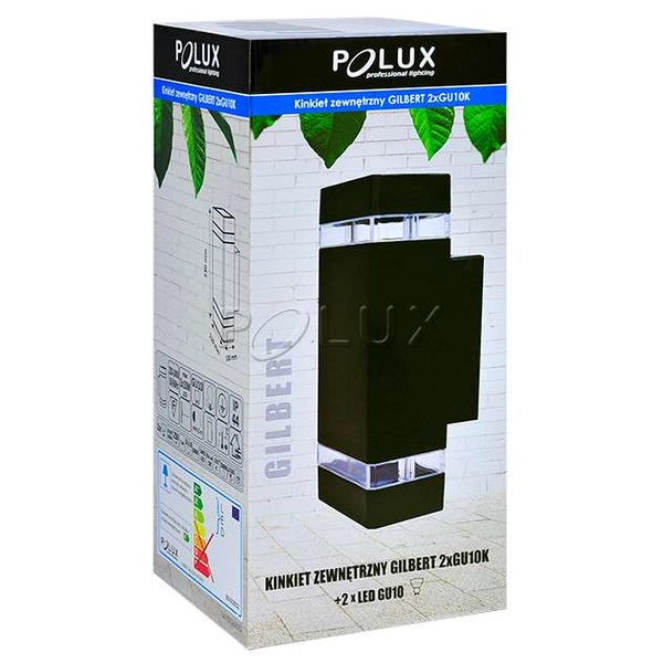 Zewnętrzna LAMPA ścienna GILBERT 307866 Polux elewacyjna OPRAWA prostokątna LED 20W 3000K outdoor IP44 czarna