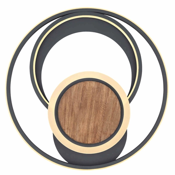 Okrągła LAMPA sufitowa NIRRA 67256-45 Globo nowoczesna LED 45W 3000K do sypialni grafitowa