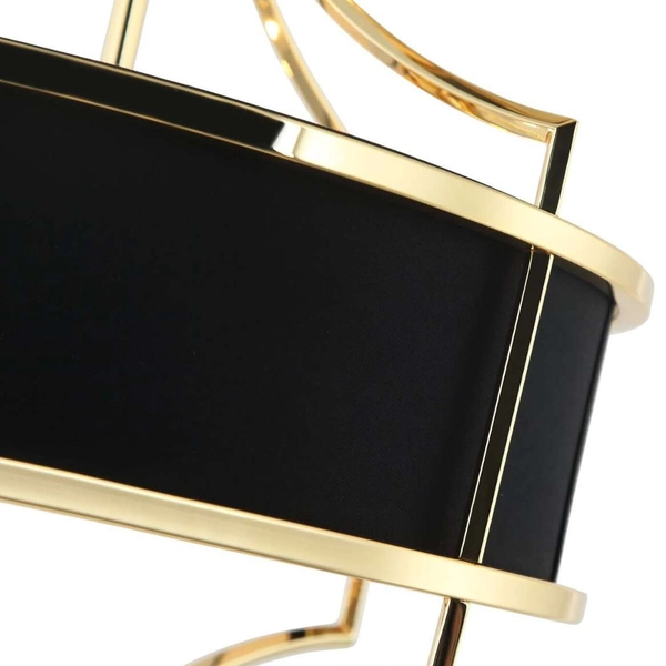 LAMPA wisząca Stesso Gold Nero S Orlicki Design okrągła OPRAWA abażurowa w stylu klasycznym czarna złota