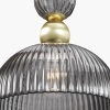 Wisząca lampa szklana Antic MOD302PL-01GR1 kopułowa szara mosiądz