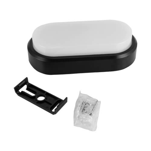 Sufitowa LAMPA plafon ARON 03798 Ideus owalna OPRAWA hermetyczna LED 12W 4000K zewnętrzna IP65 czarna