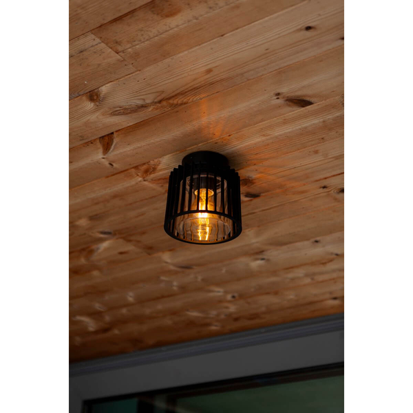 Szklana lampa sufitowa Shyne 6397501012 IP54 na zewnątrz czarna