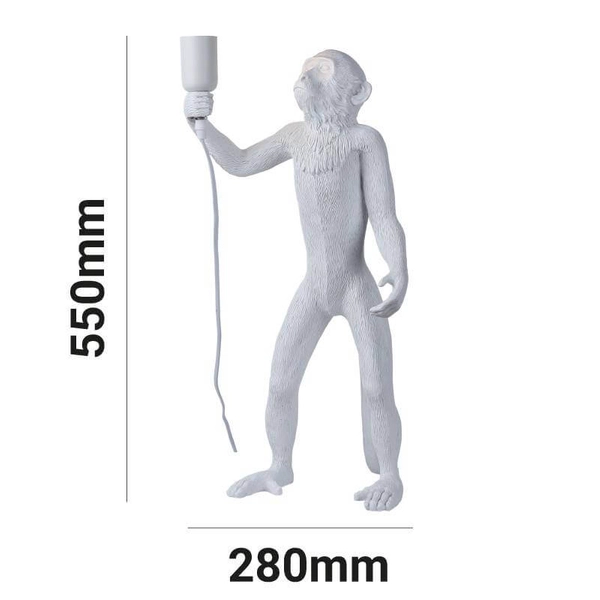 Lampka stołowa do salonu Monkey ABR-KARD5-W Abruzzo małpka biała