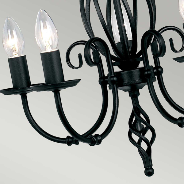 Żyrandol nad stół Artisan ART5-BLACK Elstead na łańcuhu metalowy czarny